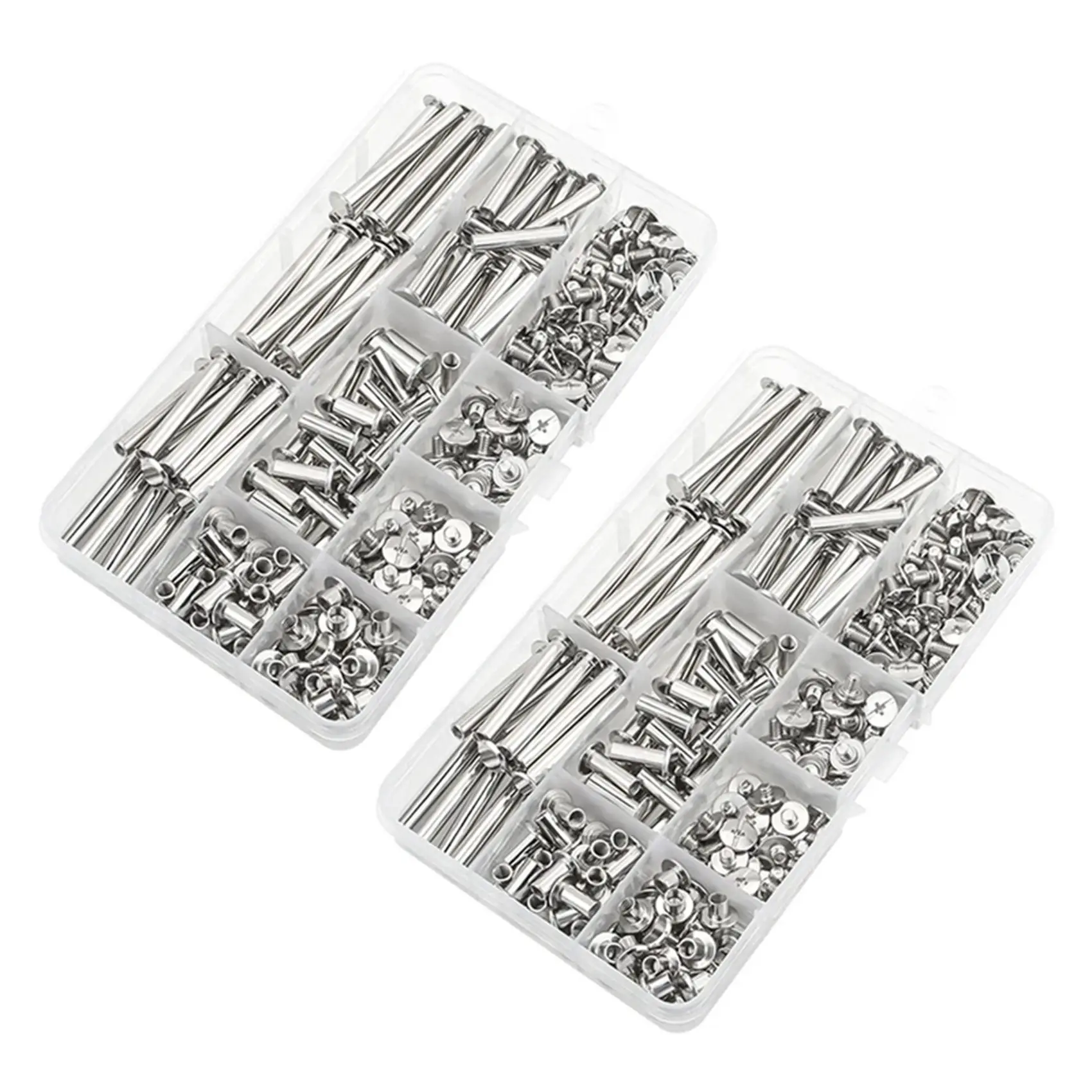 AC88-Chicago Screw Binding Screws Posts Assortment Kit For DIY Leather Bookbinding Crafts(240Pcs,M5)