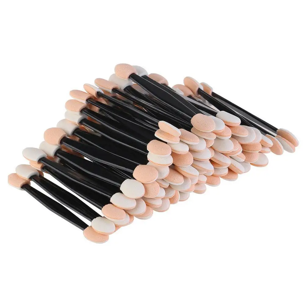 100pcs Double Ended Sponge Nail Art Powder Brush Multifunctional Eyeshadow Brush Portable Makeup Manicure Tool