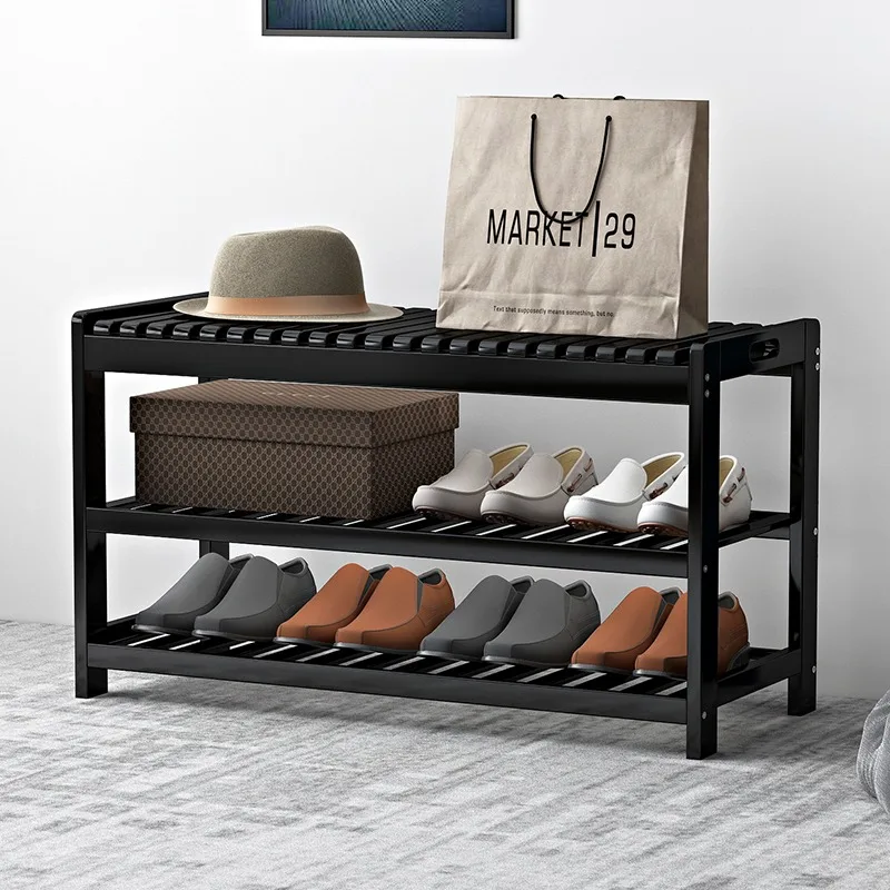 

Home Shoe Bench, Entryway Shoe Rack, Bamboo Long Bench with Shoe Storage, Space-Saving Hallway Seating Rack Organizer