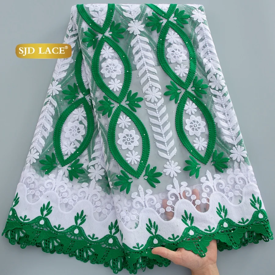 

Кружевная ткань SJD LACE из нигерийского французского молочного шелка с пайетками, высококачественное африканское сетчатое кружево для свадебных и вечерних женских платьев, модель 4822