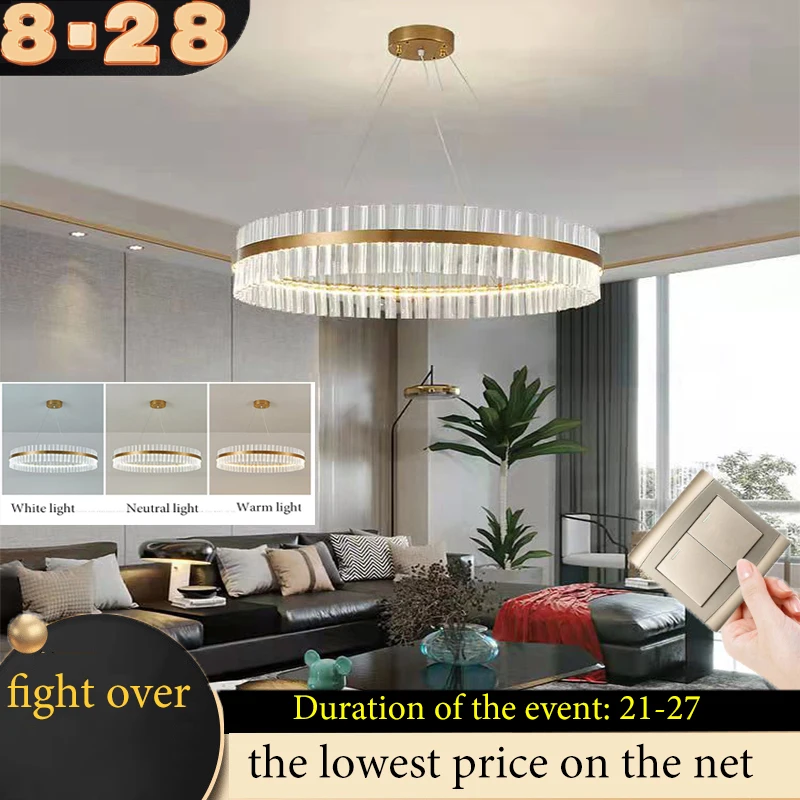 

Modern LED living room crystal chandelier bedroom ceiling lamp villa crystal chandelier hotel kitchen LED interior lighting lamp