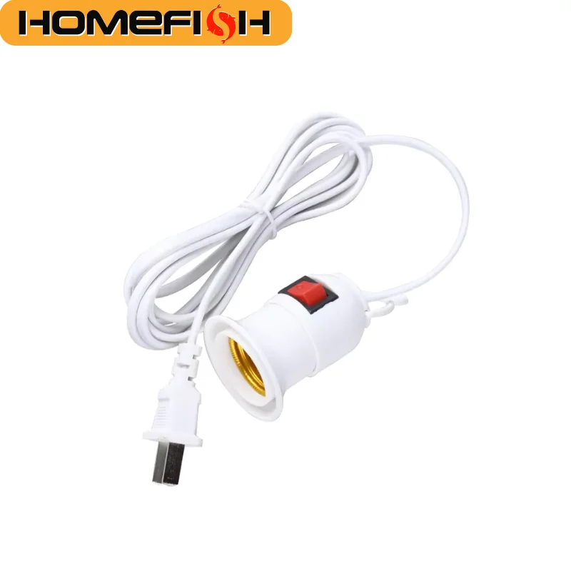 HOMEFISH 2.3M E27 Hanging Lamp Holder with On/Off Switch Cable for Indoor Plants Desk Light EU/US Plug