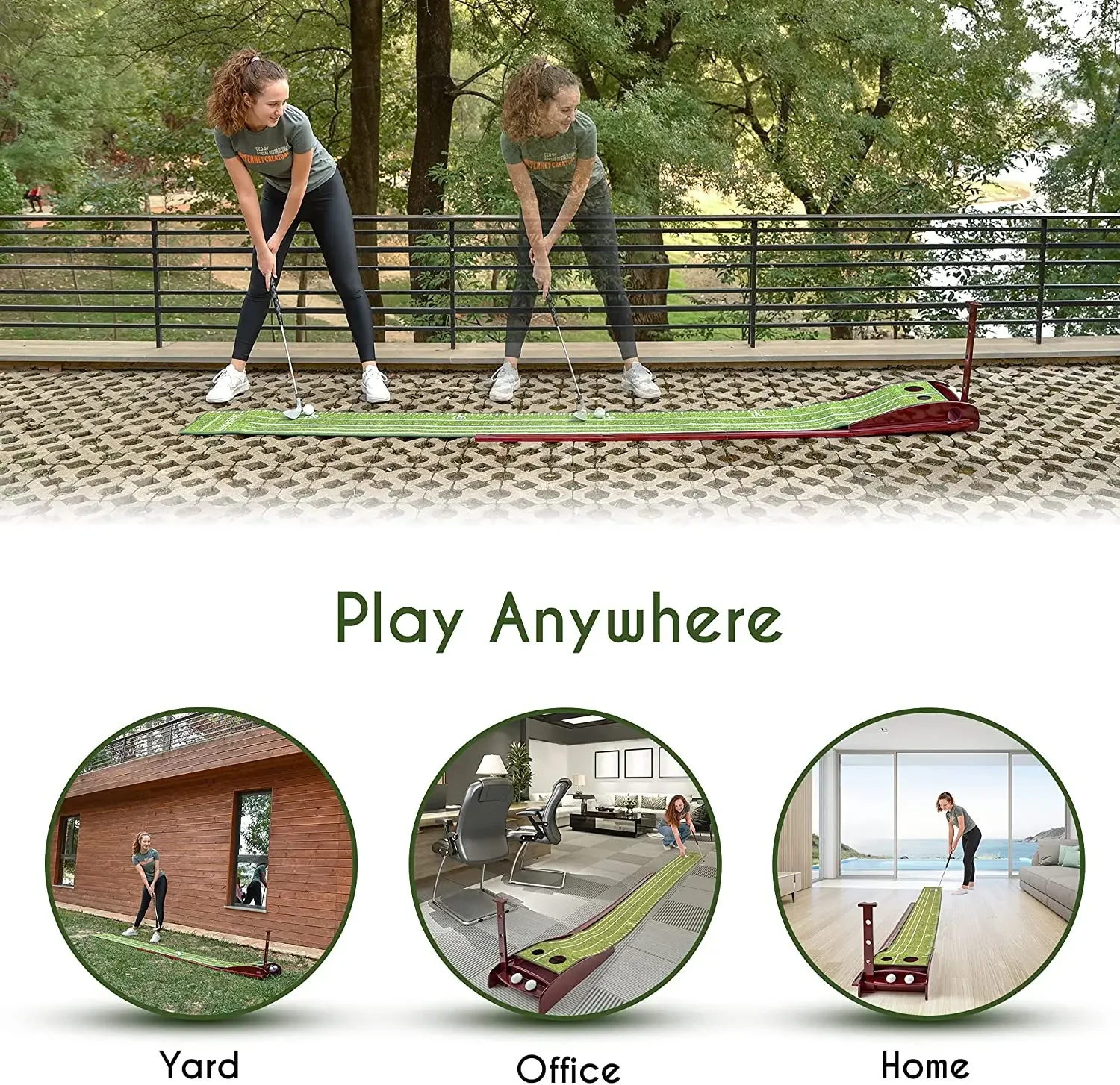 Polymères de golf Putting Green pour une utilisation en intérieur et en extérieur, mini terrain de golf avec retour automatique de la balle, vente en gros