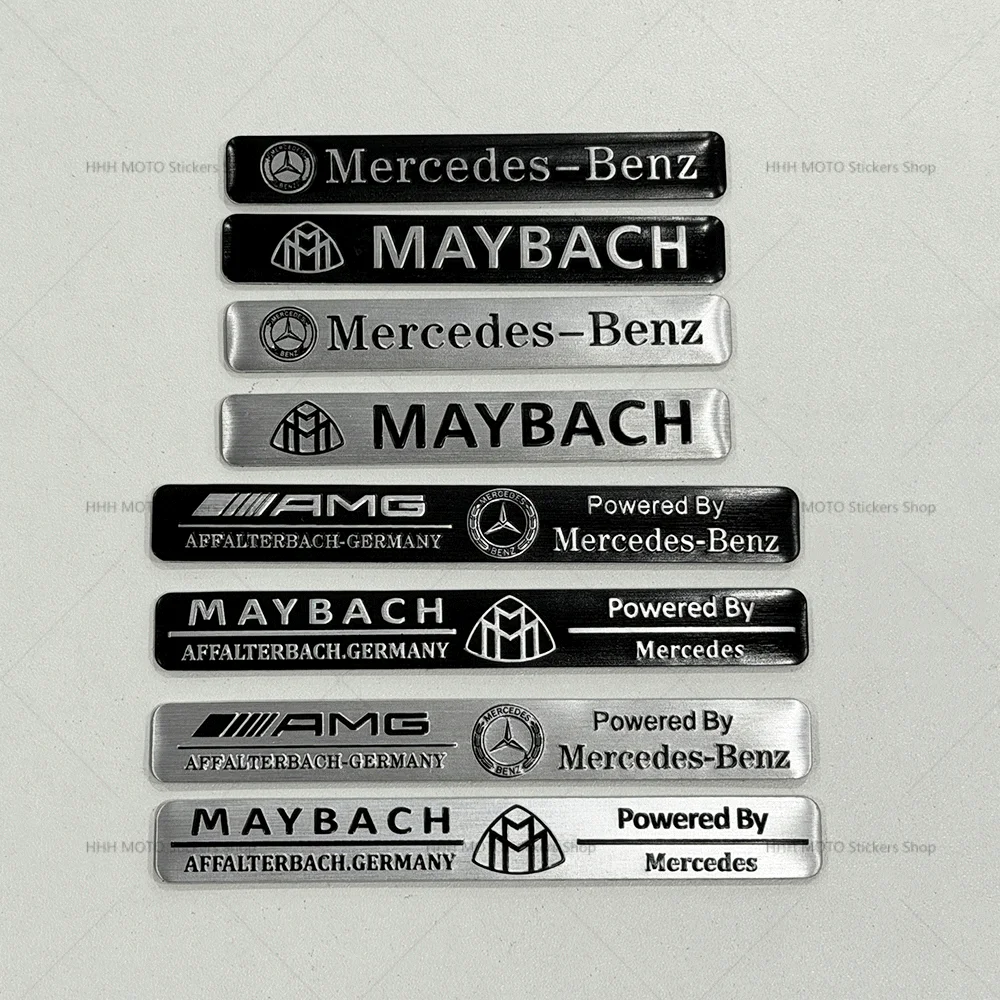 1PC Beam Thin Aluminium Label Car Sticker Emblem Logo Black Silver