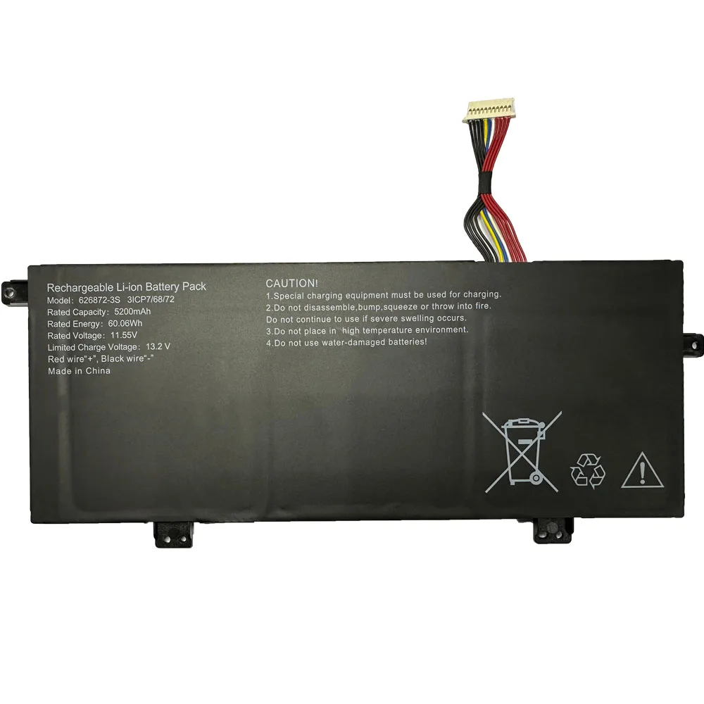 For 626872-3S 3ICP7/68/72 11.55V 60.06Wh 5200mAh Laptop Battery 11 holes 11 wires