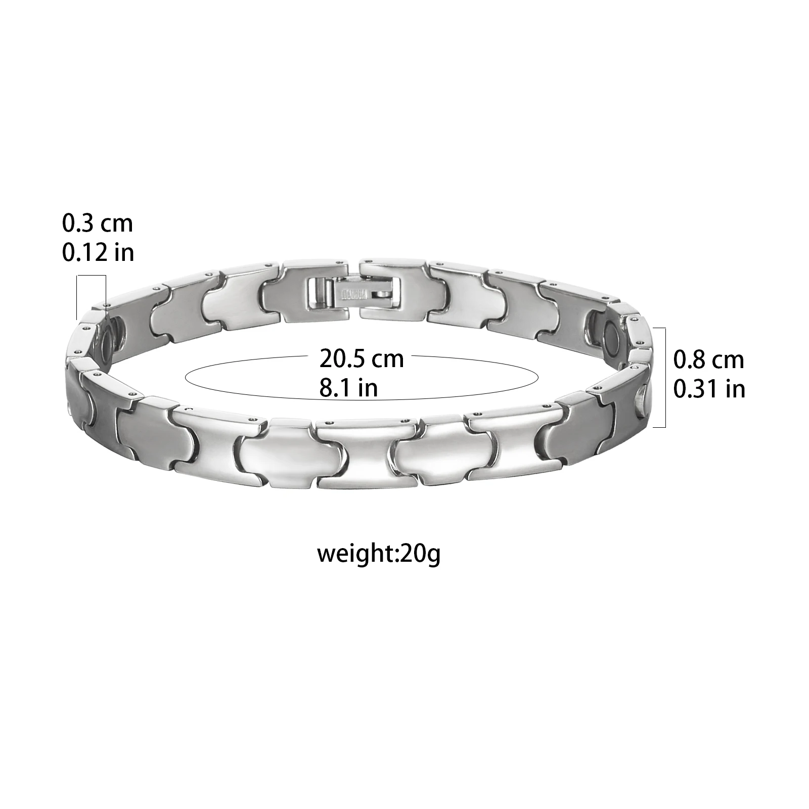 Wollet Magnetic Bracelet for Women Men, Titanium Bracelet with Magnet Classic Design Jewelry Gift