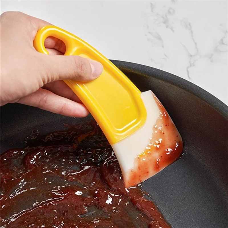 

5pcs Cleaning Silicone Spatula Kitchen Scraper Soft Blade Scraper Brush Dirty Pan Pot Dishes Cleaner Tools Kitchen Utensils