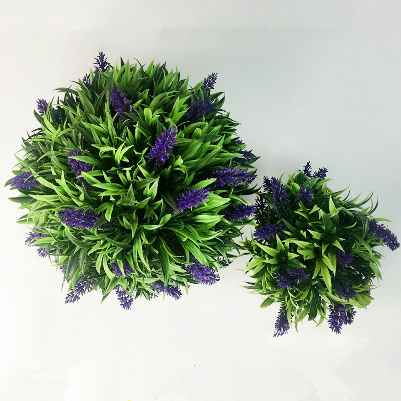 New Simulation Plant Lavender Grass Ball Garden Yard Green Artificial Plastic Lavender Flower Ball Wedding Home Wall Decor