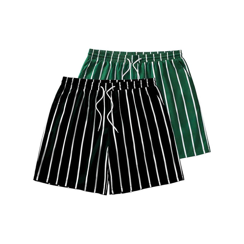 

Hot-selling Casual Striped Pattern Printed Board Shorts Streetwear Men's Hawaiian Breathable Quick-drying Loose Swimming Trunks