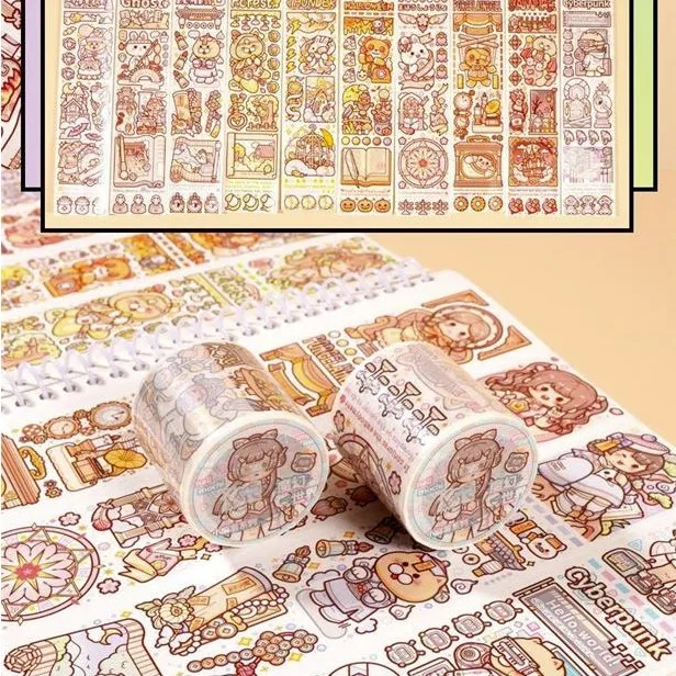 1 pz/1 lotto nastri adesivi decorativi piccolo cane Mochi abiti invernali 2 nastri per mascheratura Scrapbooking carta fai da te adesivi giapponesi 5m