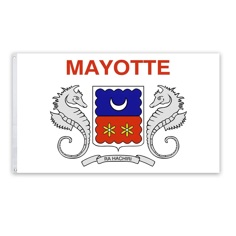 Mayotte Flag, Hanging Polyester French Region Of Mayotte National Flags Polyester With Brass Grommets Flag Banner For Decoration