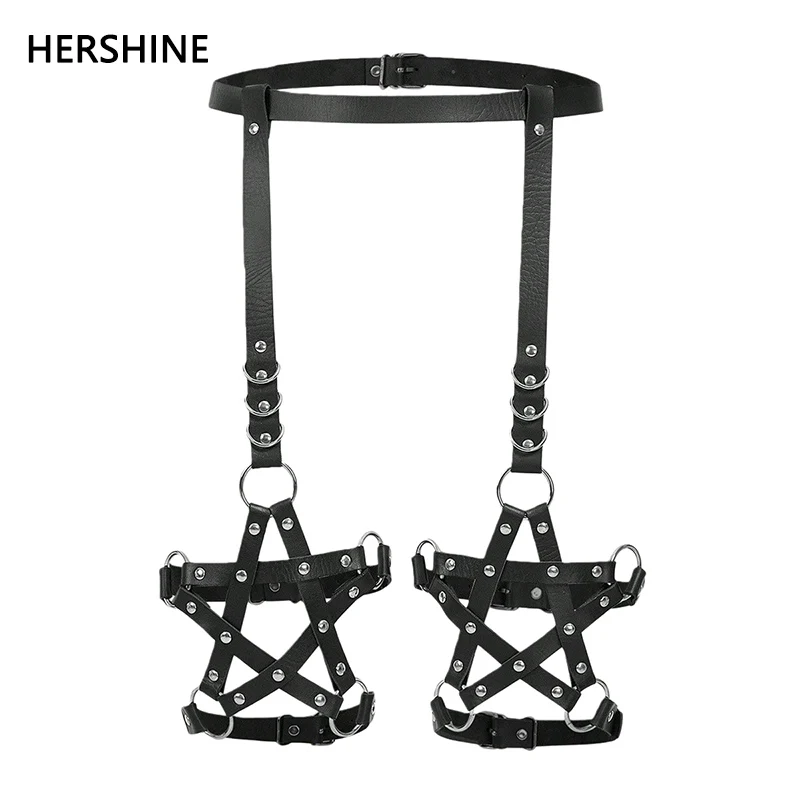 HERSHINE Women's Fashion Five-Pointed Star Leg Tie, Y2K Gothic Harajuku Style Sexy Nightclub Rock Hip Hop Cosplay，spring，summer