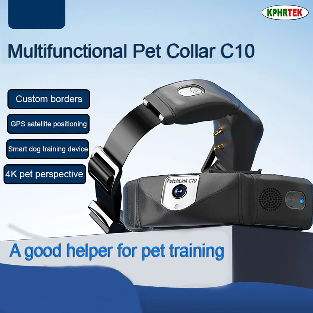 C10 Smart Dog GPS Tracker Collar with 2K Camera 4G Live Tracking No Subscription