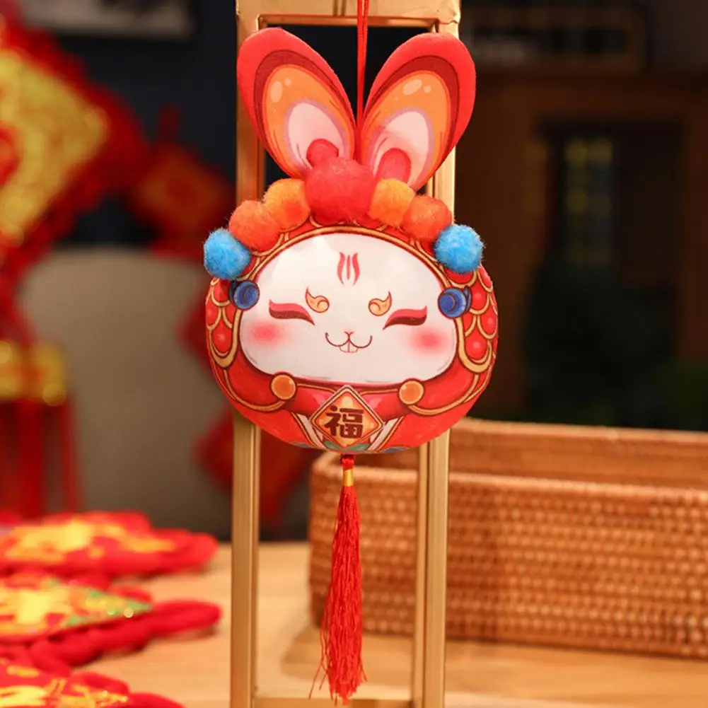 Rabbit Plush Pendant Cozy Touch 2023 Year Mascot Doll Chinese Style 2023 Bunny Year Cartoon Plush Doll Pendant Ornament