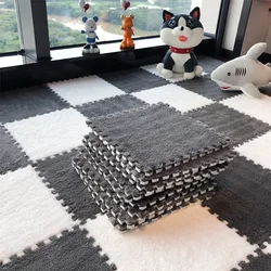 Alfombra de peluche suave de 30x30CM para niños, alfombra de juego para bebés, juguetes para bebés, alfombra rompecabezas de espuma Eva en la habitación de los niños, tapete para mantener el calor