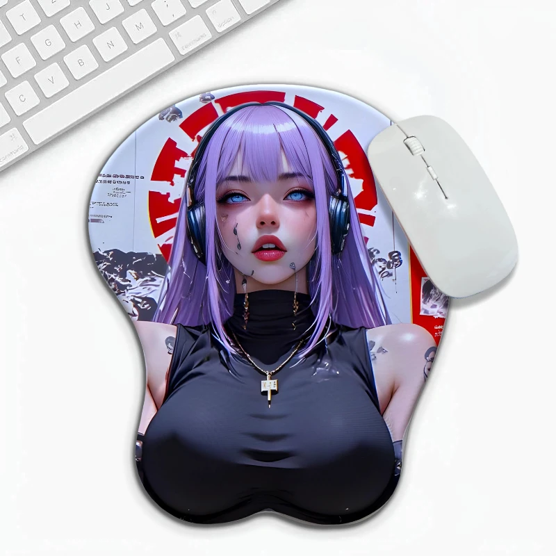 Heroic Girl with A Great Figure 3D Silicone Wrist Rest Mouse Pad Desk Pad Suitable for Gaming Use Ergonomic
