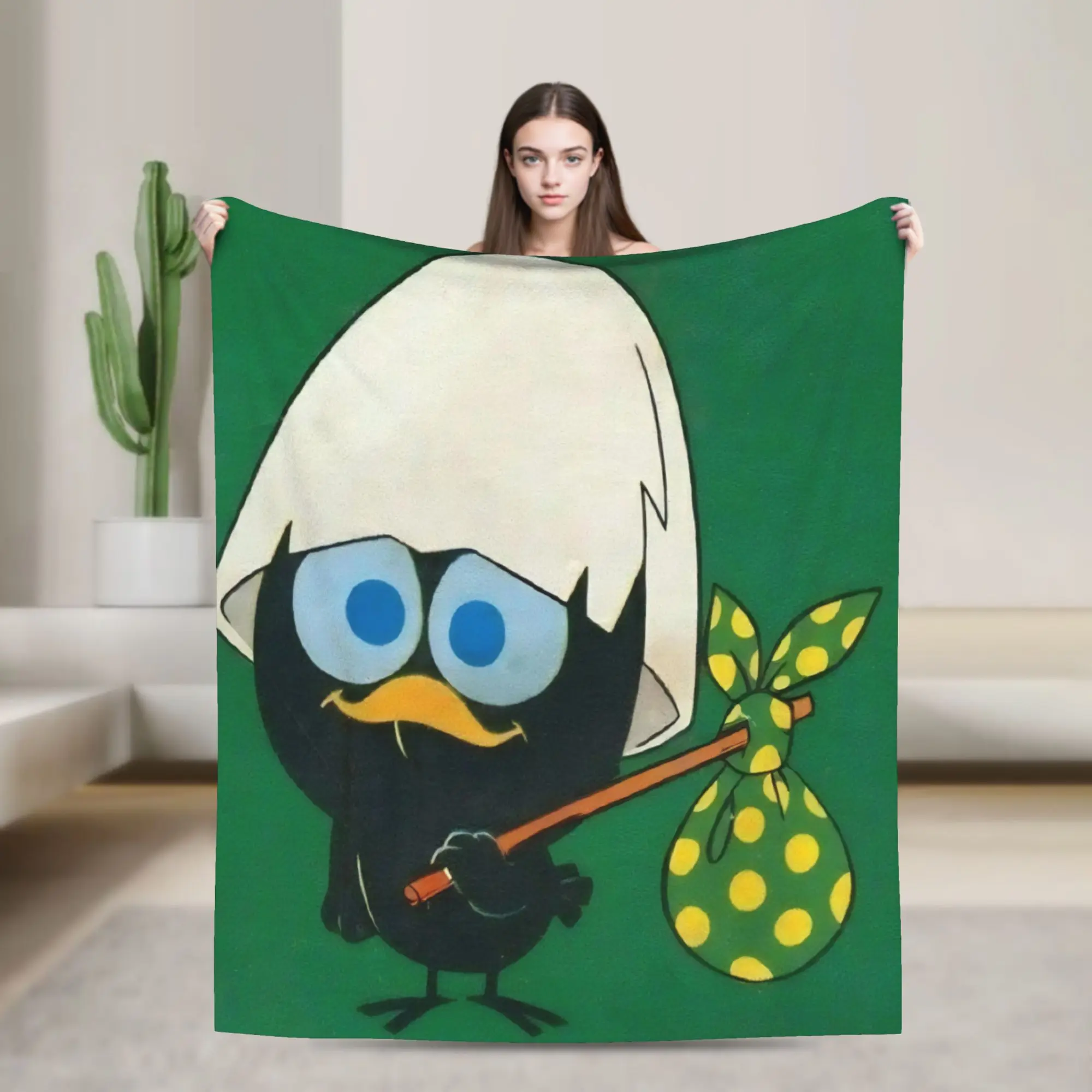 Cozy Calimeros Black chick Blanket Stuff Sofa Decorative  Blanket Throw Ultra-Soft Flannel for Travel