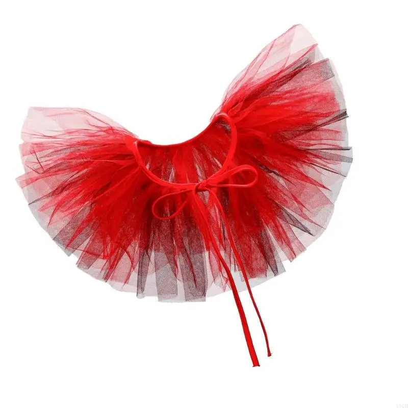 ياقة قابلة للفصل ذات طبقات شبكية متعددة الألوان لمظهر أصلي من العصور الوسطى #3