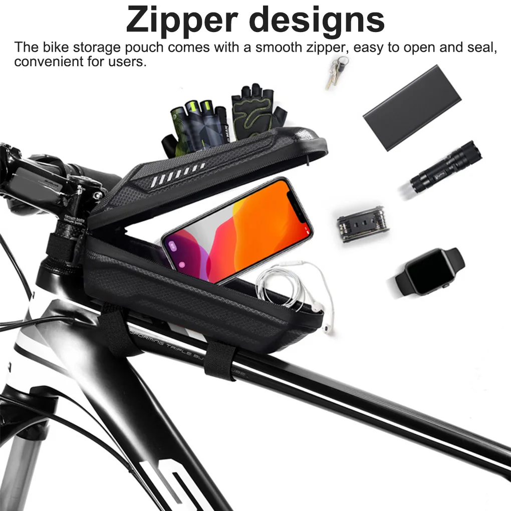 

MTB велосипедная рама, сумка на руль, передняя молния, чехол из искусственной кожи, чехол для мобильного телефона, чехол для мелочей, аксессуары для дорожного снаряжения