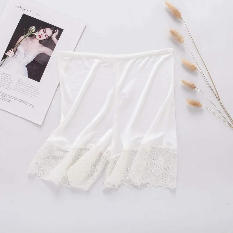 Birdtree, 30% Silk Lace Safety Shorts, Women Traceless Breathability Underwears, Bottoming Panties, 2024 Spring Summer P41474QC