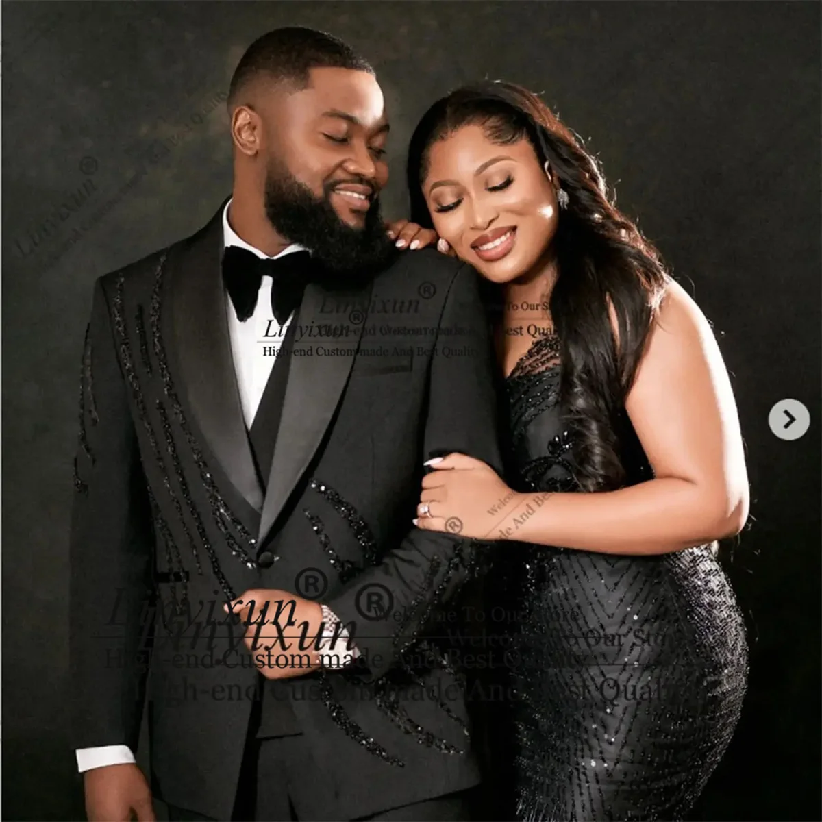 Sparkly Beaded Diamond Tuxedos Men Suits 3 Pieces Wedding Groom Dinner Party Male Prom Blazers Customized trajes para hombre