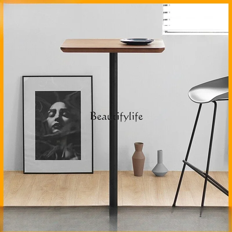 LJY-Nordic solid wood bar table high square table
