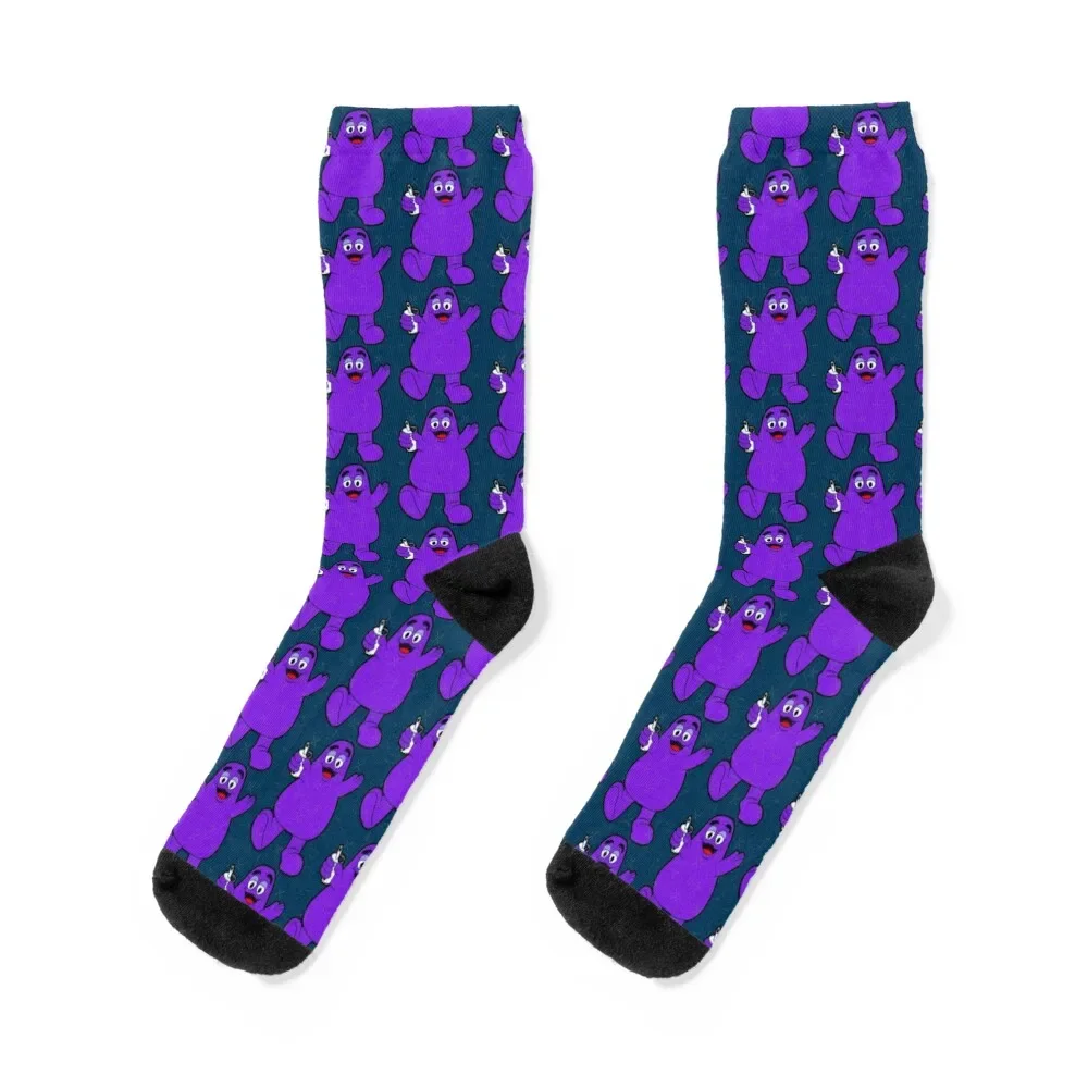 

Grimace cartoon design Sticker Socks with print soccer anti-slip cool Socks Women Men's