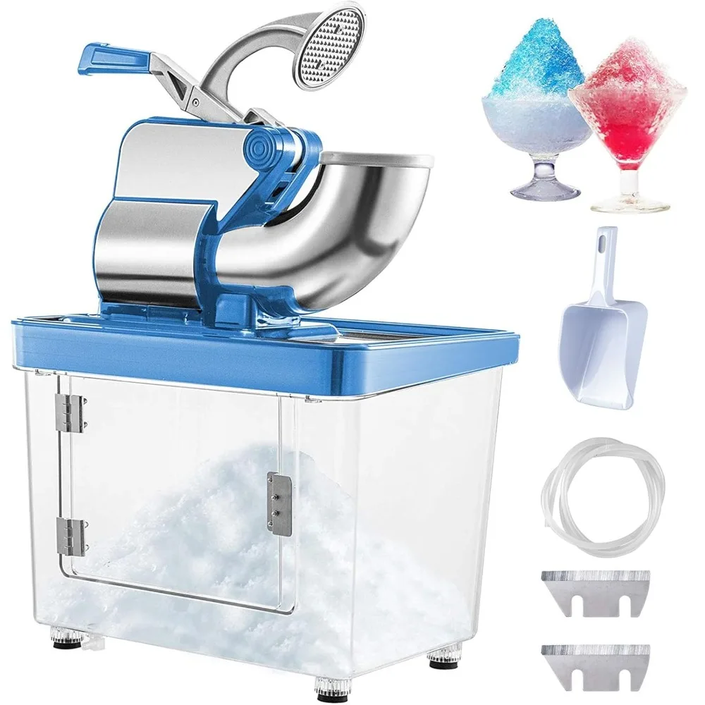 

110V Commercial Ice Crusher 661LBS/H, ETL Approved 300W Electric Snow Cone Machine with Dual Blades, Stainless Steel Shave