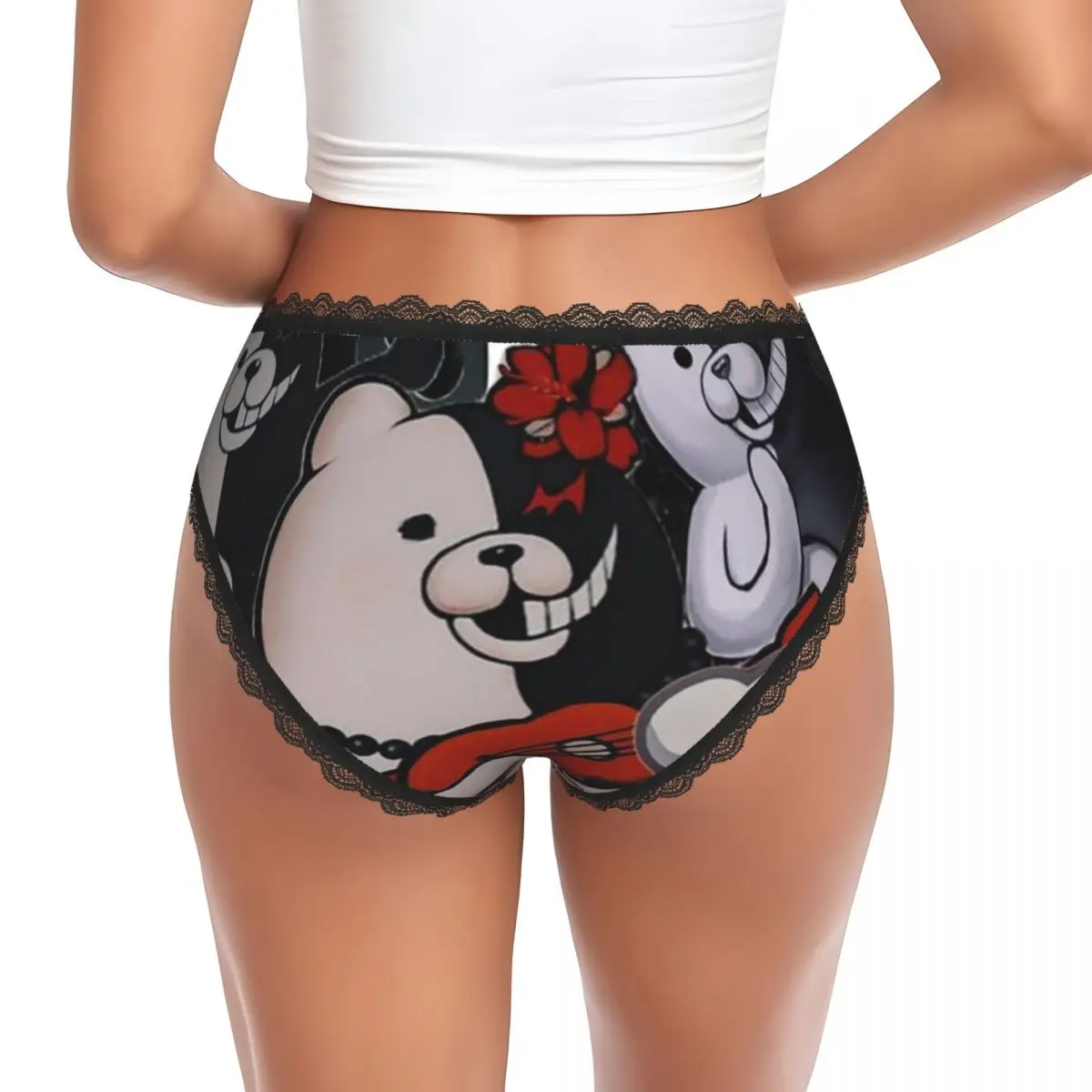 Custom Japan Anime Danganronpa Monokuma Panties Briefs Women's Comfort Briefs Underwear Breathable Female Underpants
