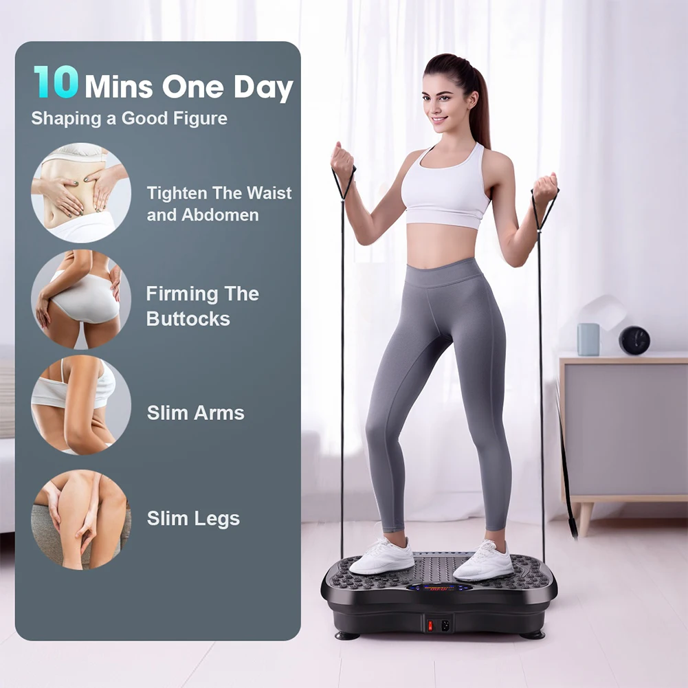 Fat Shaking Machine Bluetooth-Compatible Rhythm Machine Adjustable Speed Workout Vibration Platform Weight Loss Full Body Shaker