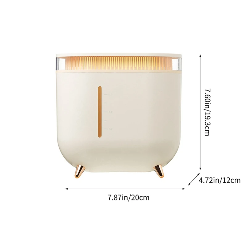 Humidificateur de Purification d'Air à Volume ÉWer, Diffuseur d'Huile Essentielle, Aromathérapie avec Escales Légères pour Chambre à Coucher, Jaune, 2L