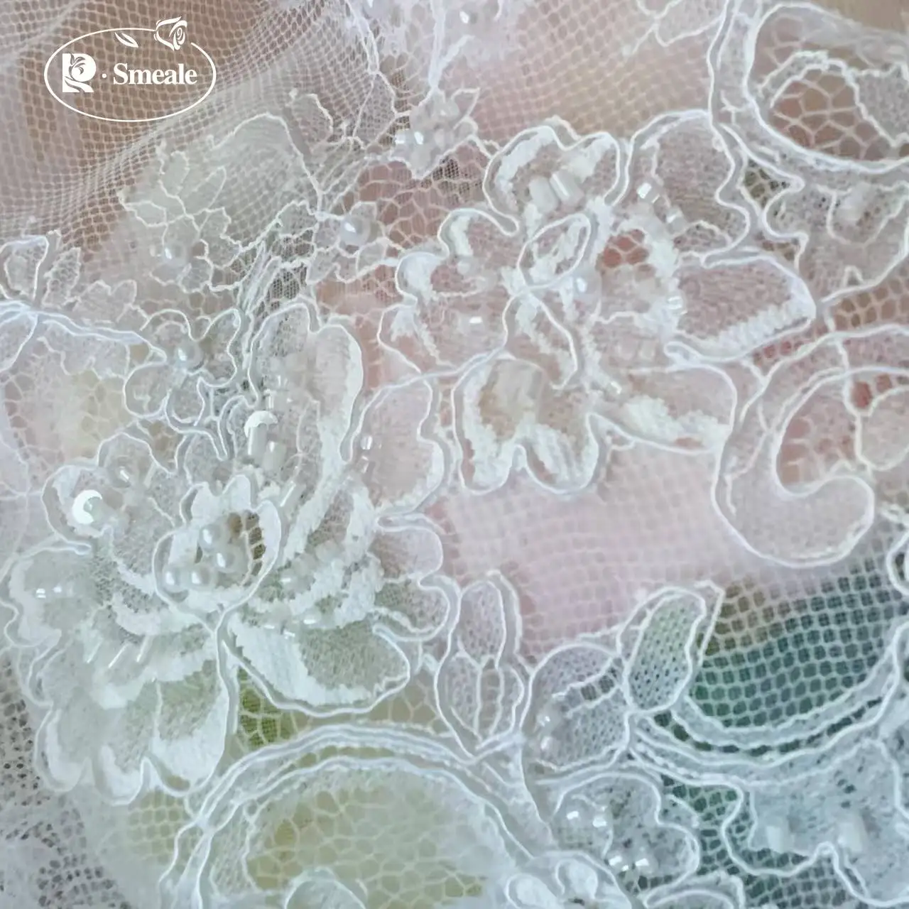 3 Meter/Stück. Seil-Stickerei, Perlen, Pailletten, Spitzenkopfschleier, Hochzeitskleid, Dekorative Accessoires, Handgemachtes DIY-Nähzubehör – Detail 6