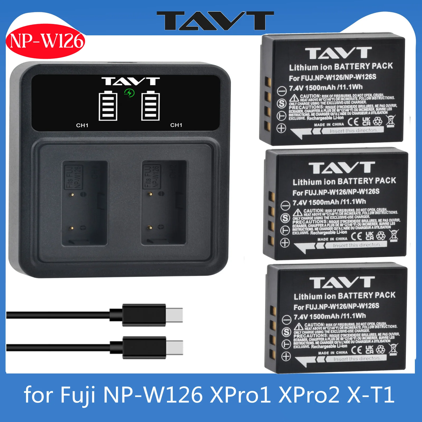 NP W126 W126S NP-W126 Battery With PD20W Rapid Charger for Fujifilm Fuji XPro1 XPro2 X-T1 HS30EXR XE2 X-T20 XT3 XT1 XS10
