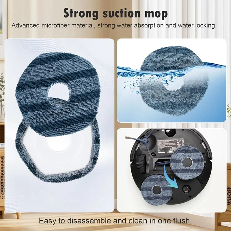 ABPQ-para aspiradora Eufy Omni C20, piezas de repuesto, cepillo lateral principal, bolsas para polvo, almohadillas para fregona, Kit de accesorios de filtros Hepa