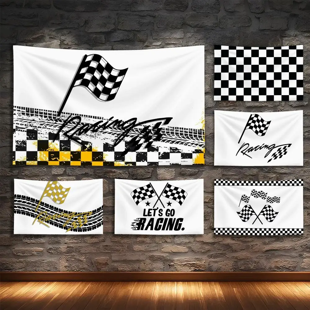 

competition Racing car moto Tapestry Custom Living Bedroom Party Dormitory interior Wall bohemian Decoration Attached clip