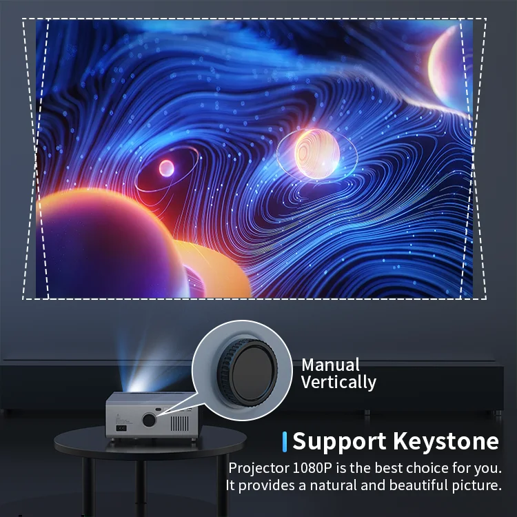 July008 Newest 3D 4K Wireless Projector 1080P Smart Mobile Android  Wifi Projector