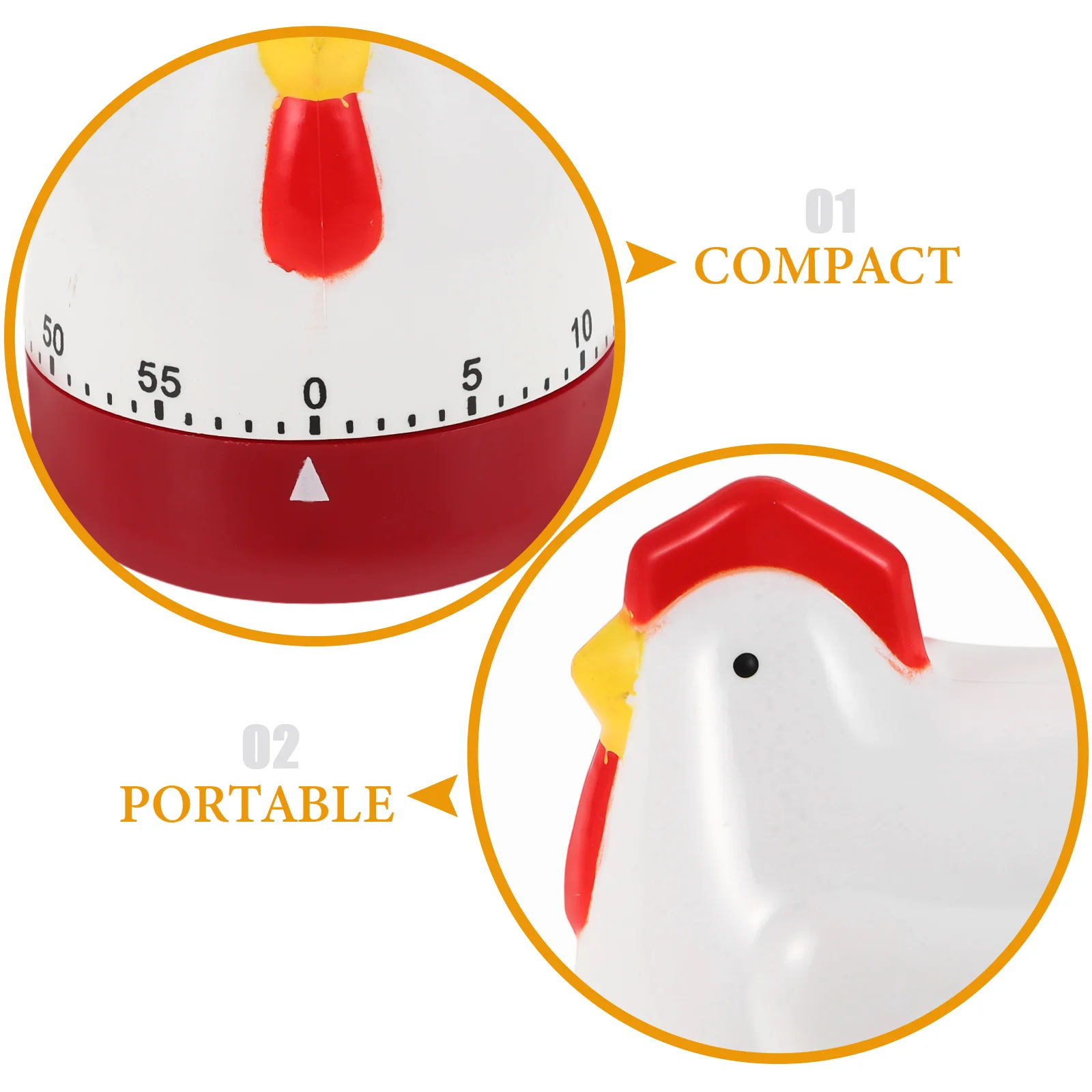 Kitchen Timer Cooking Adorable Alarm Clock for Kids Chicken Shaped Egg Baking Timing Tool Cartoon Animal Plastic Mechanical