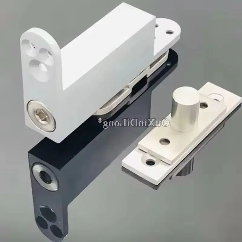1Set Stainless Steel Alloy Heavy Door Pivot Hinges Buffer Soft Close+Positioning Door Hinges Invisible Hidden Floor Spring Hinge