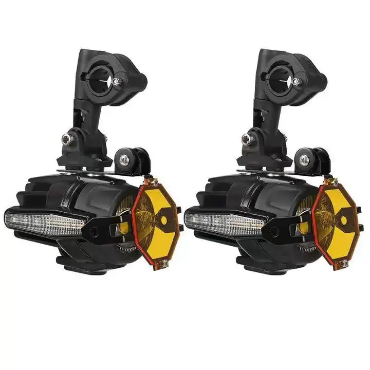 Motorcycle Headlights Bicolor Spot Light Fog Lamp Dual Color Laser Driving Lights Super Bright Led Auxiliary Lights