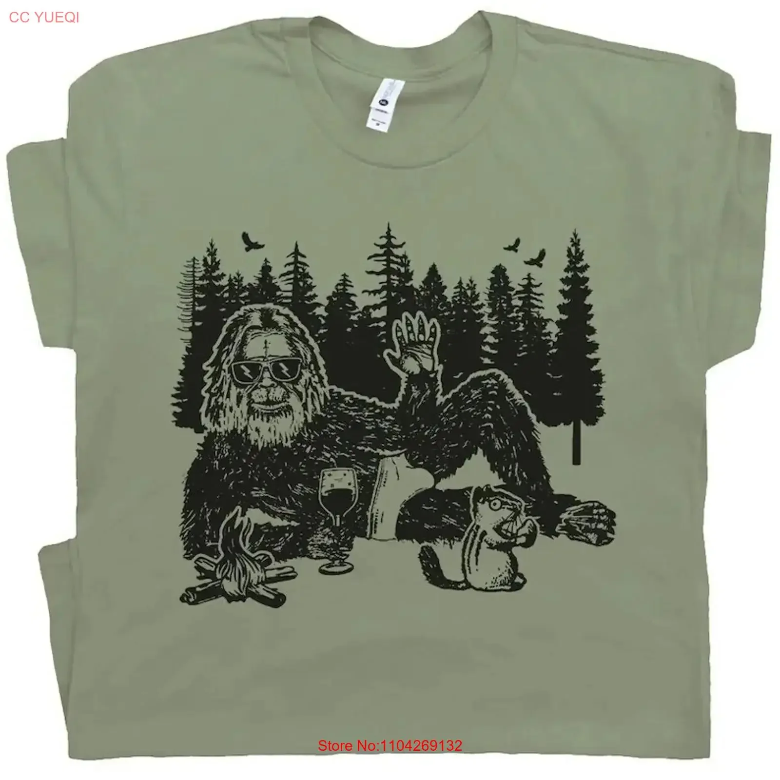 Sexy Bigfoot T Shirt Funny Sasquatch for Guys Weird Cryptid Tsh vintage Washed Stylish Breathable Stretched Comfortable
