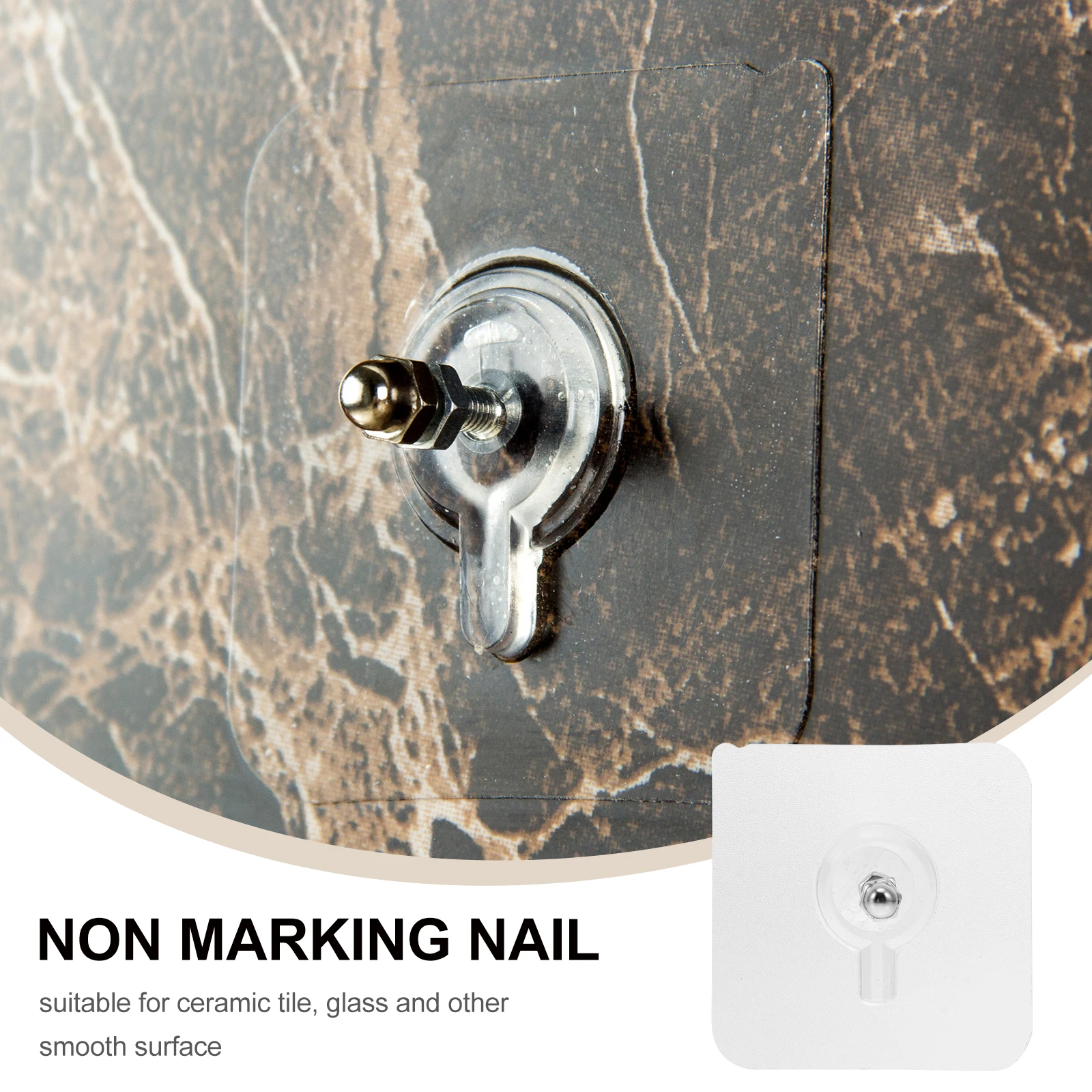 

20Pcs Strong Viscosity Wall Adhesive Hooks Punch-Free Screw Stickers Non-Trace for Smooth Surfaces Punch-Free Screw Nails