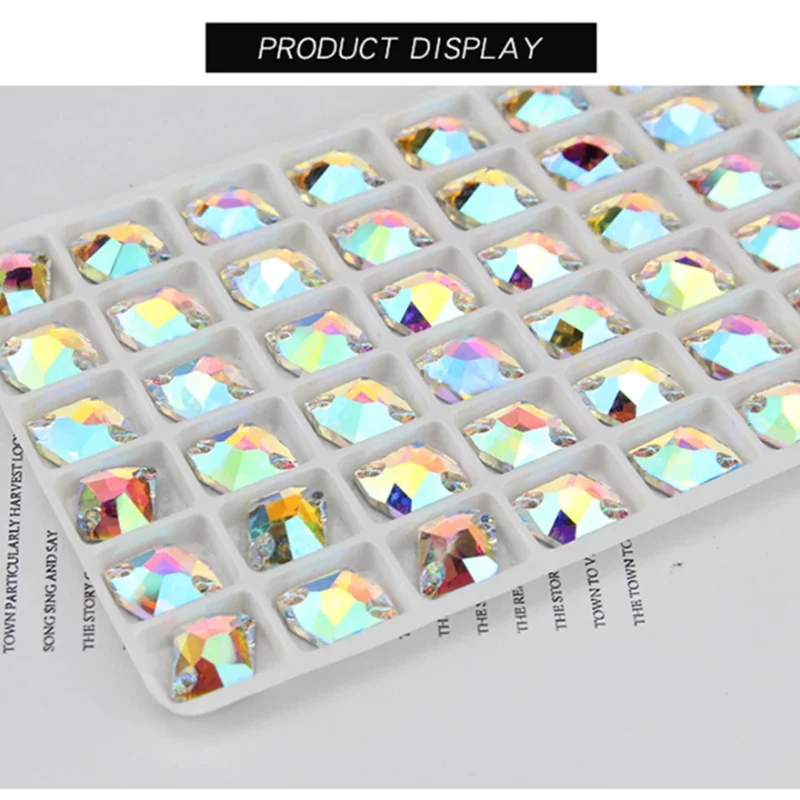 Sew On Crystal AB Rhinestone Drop Leaf Navette Cosmic Oval Rivoli S Shape Flatback GlassStrass Sewing Stone