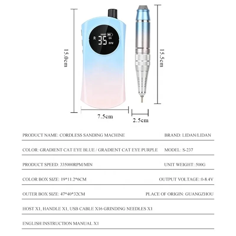 DDQ Pink Portabe Nail Drill Best 35000RPM Coreless Rechargeable Electric Nail Drill Machine Professional