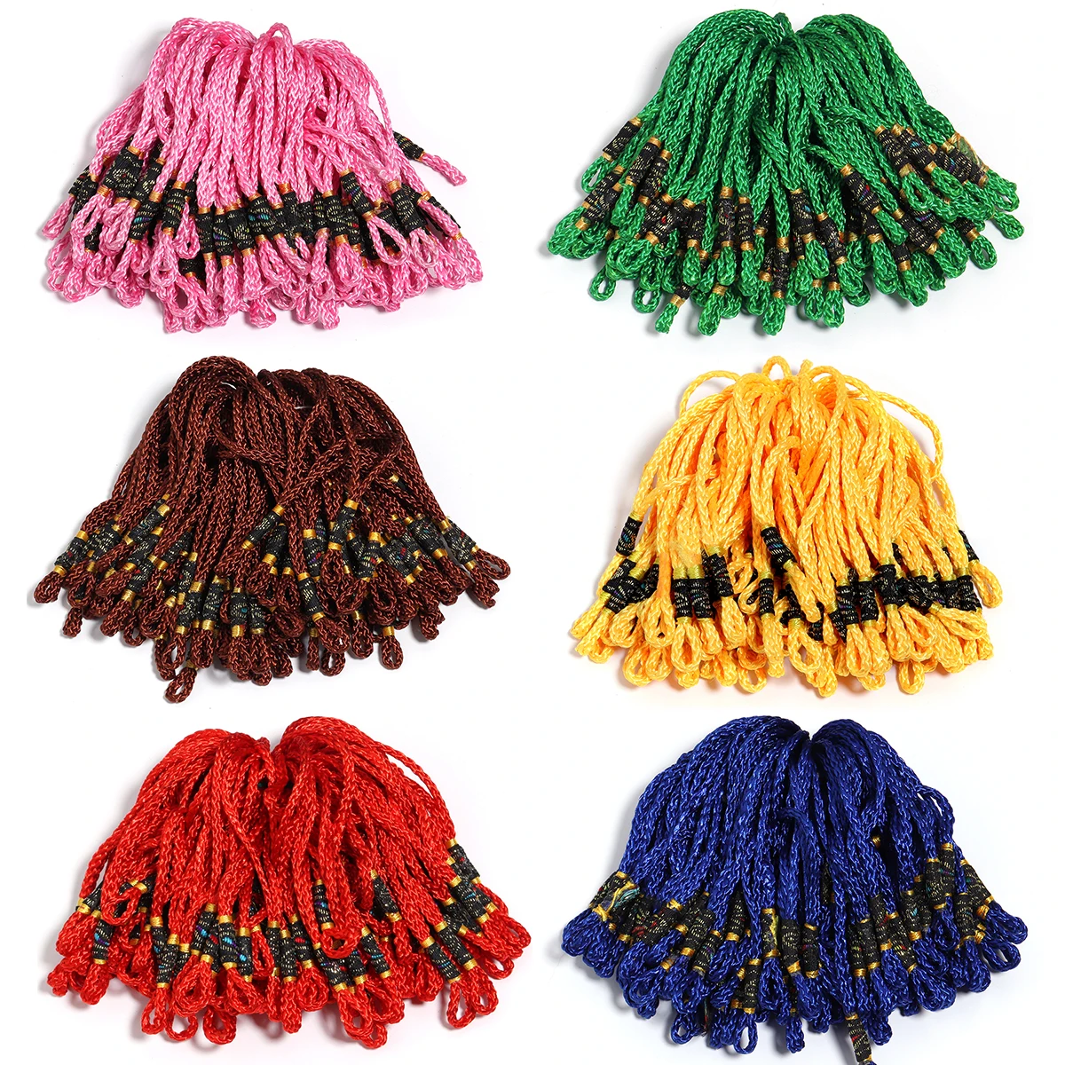 100pcs Chinese Knot Tassel Lanyard Colorful Hanging Rope For DIY Handmade Chinese Knot Phone Key Chain Decoration Accessories