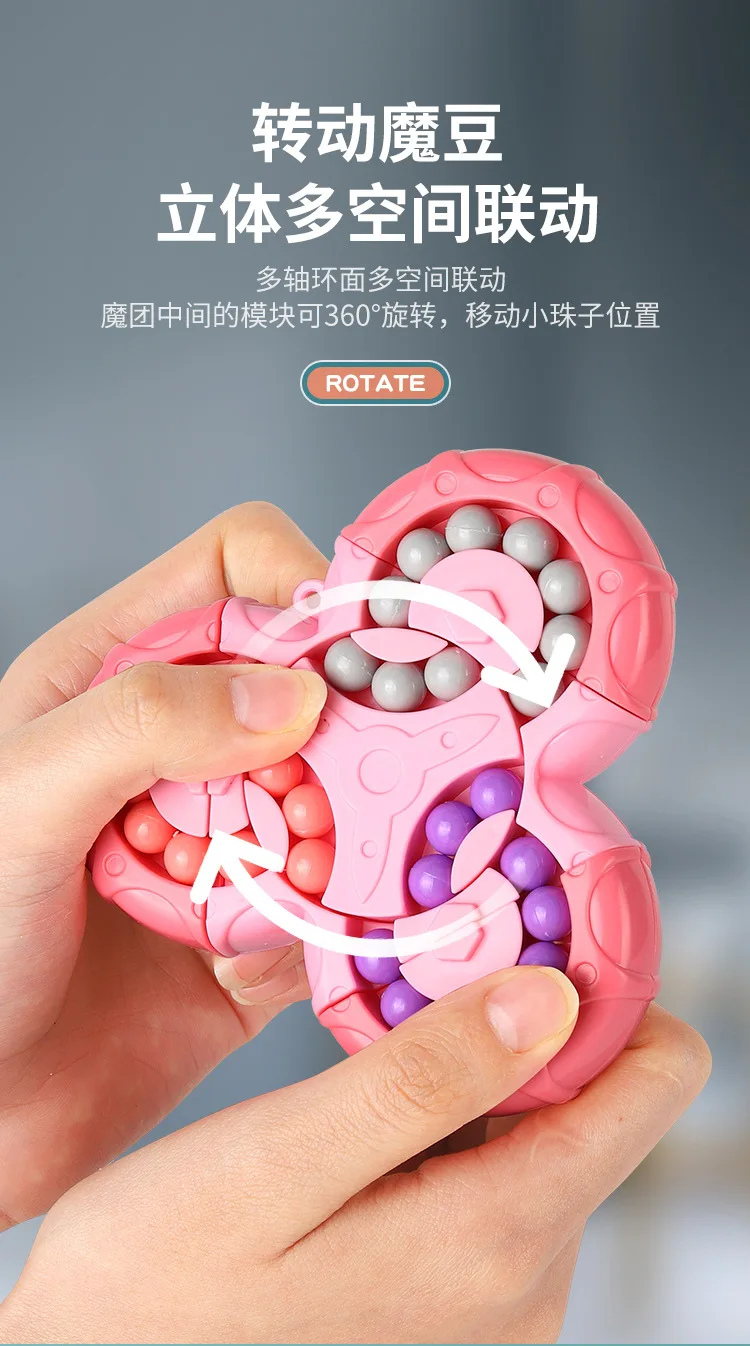 New Six Sided Rotation Finger Bean Intelligence Gyro Antistress Fingertip Cube Learning Educational Magic Disk For Kids Gift