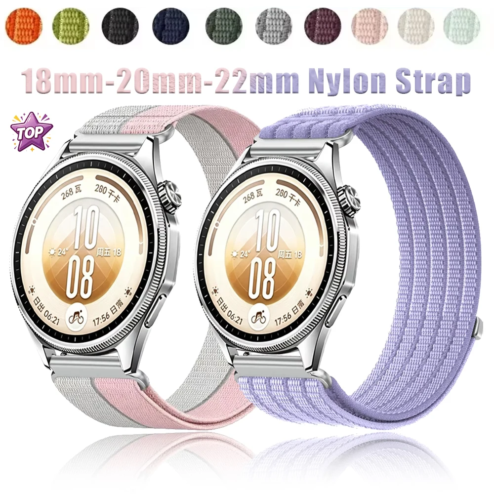 18mm-20mm-22mm Nylon Strap For Huawei Watch 5 GT7/6/5/4 Pro Sweat-Wicking Breathable Band For Amazfit Active Max 2 3/Balance 2 3