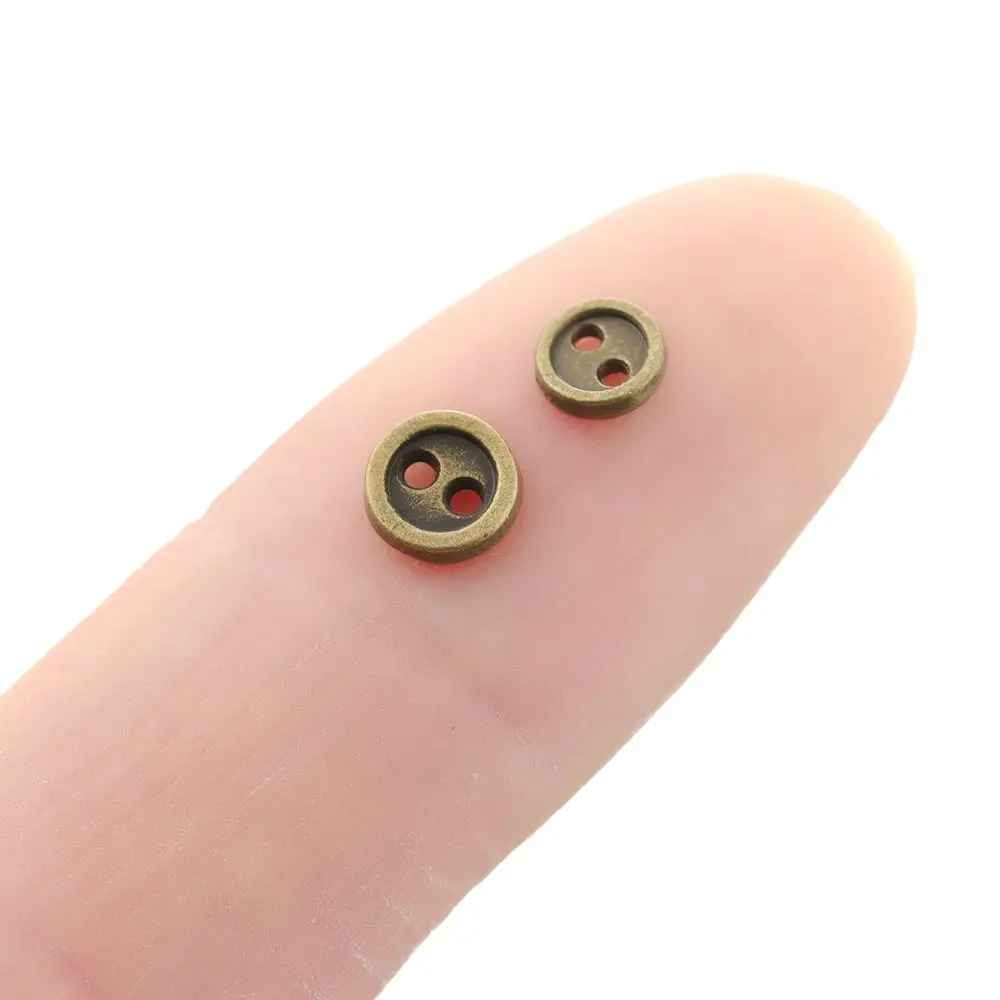 

20pcs Lovely Two Holes Dollhoues Miniature Dolls Strap Buckles DIY Clothes Mini Metal Buttons Clothing Sewing Craft