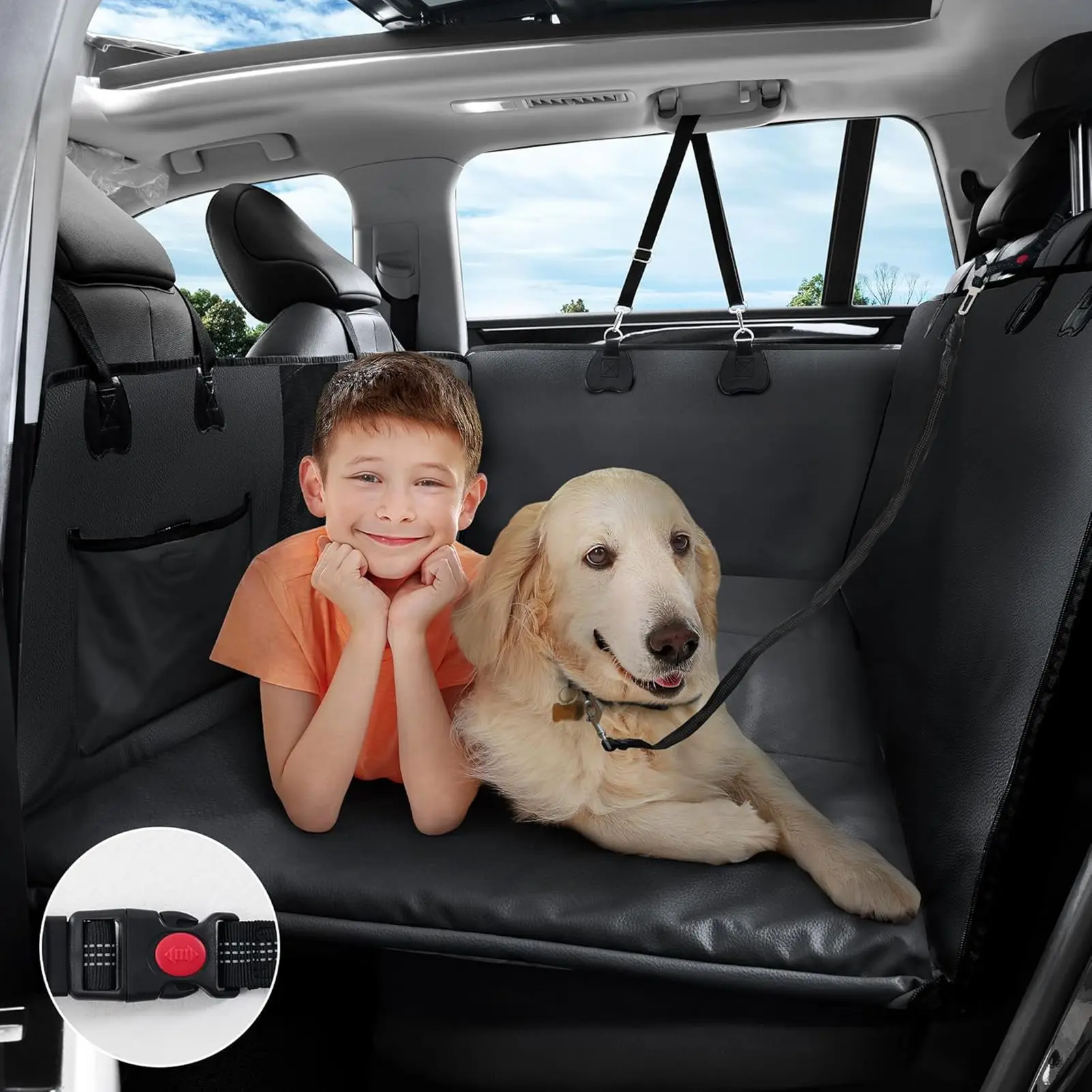 

Car Dog Rear Seat Cover Waterproof Pet Travel Cargo Mat Hammock Dogs Rear Back Row Cushion Protector Safety Boot Trunk Pad Liner