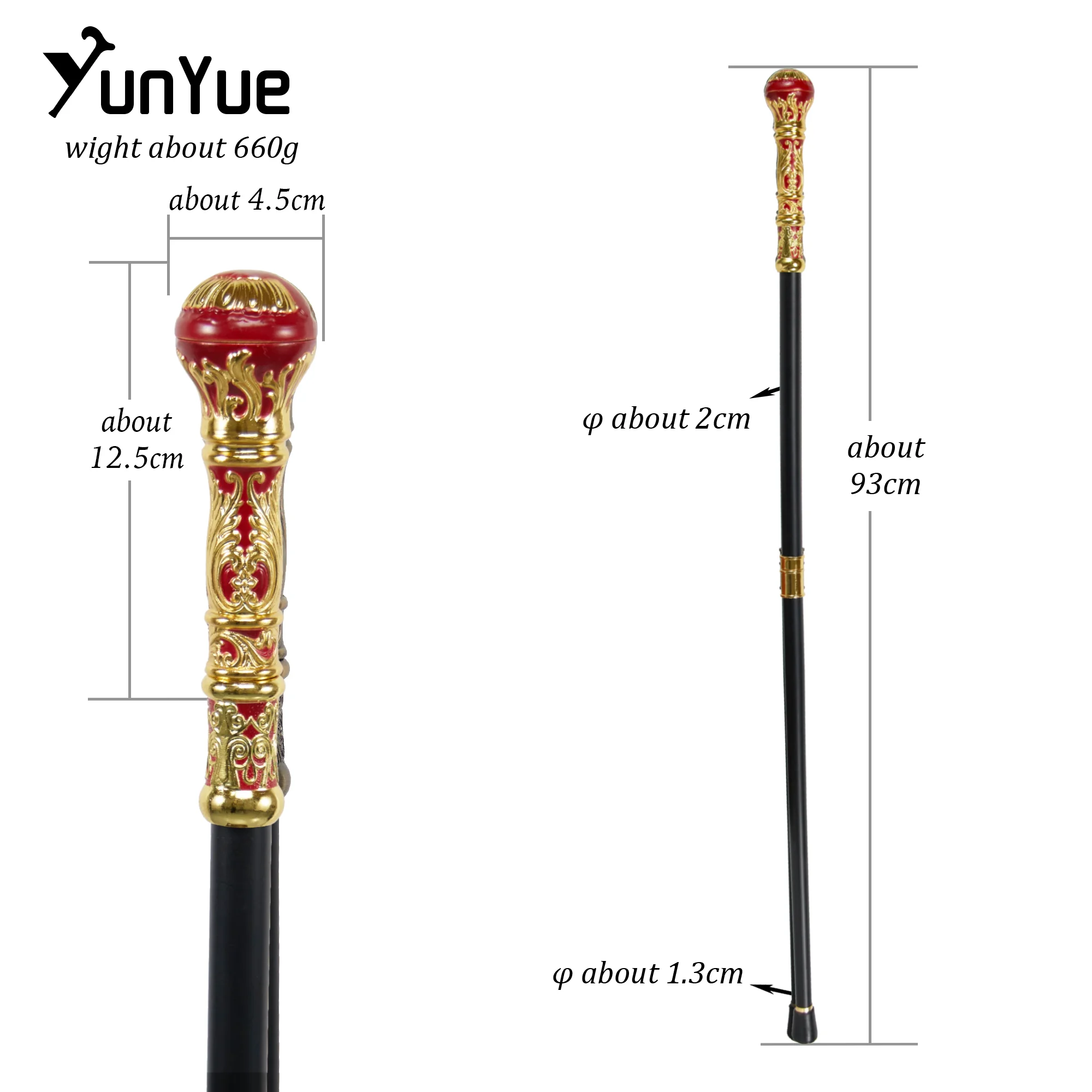 Elegan Red Round Handle Fashion Walking Stick Gentlemen Vintage Handmade Walking Cane Lady Art Collection Cosplay Film Prop Cane