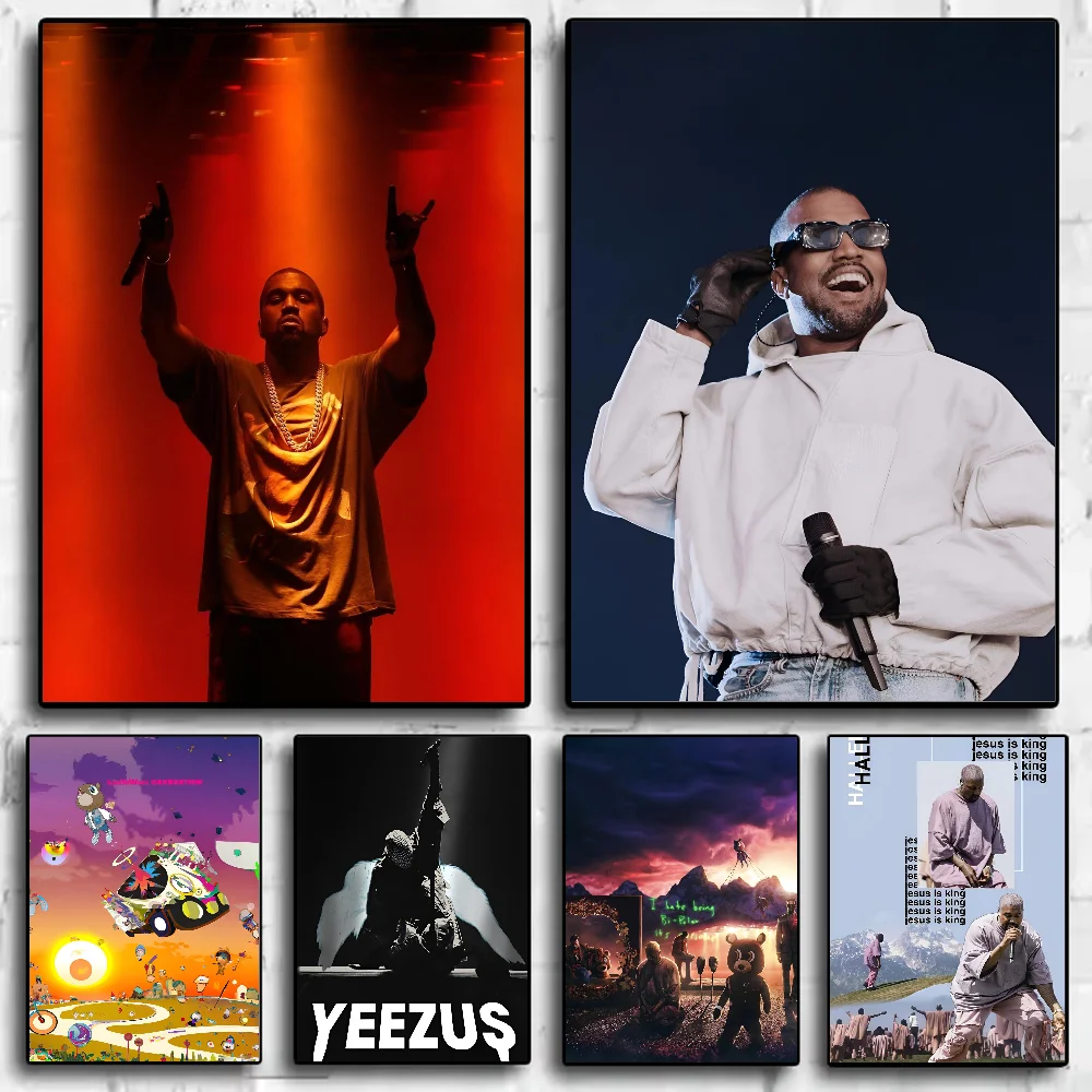 K-Kanye West Yee Poster HD art sticky wall waterproof home living room bedroom bar aesthetic decoration